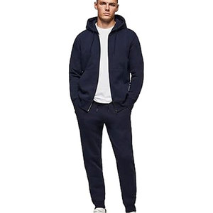 Survêtement athlétique à capuche pour homme Survêtement à manches longues avec fermeture éclair Pantalon de jogging 2 pièces Patchwork Sportsuit pour homme 2 pièces Tack - Product Image 2