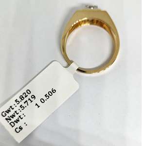 Bague de fiançailles solitaire en diamant naturel 0,506 CT Dwt, bijoux fins pour femmes, or jaune 14 carats plaqué rhodium, diamants taille brillant - Product Image 2