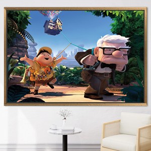 Impression sur toile du film Up : Art de Carl Fredricksen, impression d'un chien adorable, 1P : encadré or - Product Image 1