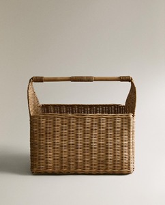 Panier en rotin écologique en forme de cercle avec poignée, rangement multifonctionnel moderne - Product Image 2