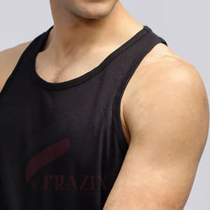 Camiseta sin Mangas Personalizada al por Mayor para Hombre, Color Sólido, Ropa Deportiva, Transpirable, Tejida, Estilo Casual, Poliéster/Algodón, Secado Rápido - Product Image 6