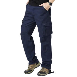 Pantalones Cargo de algodón 100% de alta calidad para hombre, pantalones de chándal tácticos largos rectos con cremallera para exteriores, ropa de lona informal, servicio OEM - Product Image 1
