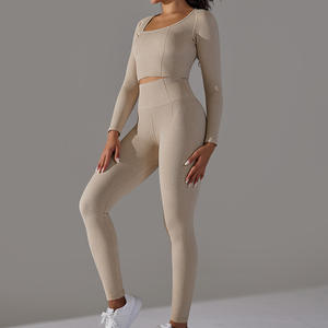 Yoga Mujeres Gimnasio Fitness Conjuntos Yoga Leggings Activewear Fitness Ropa de entrenamiento Traje de Yoga de 2 piezas - Product Image 4