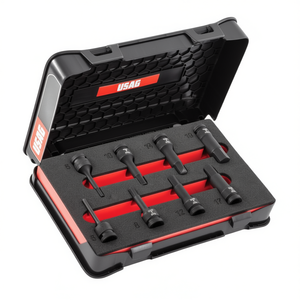 Usag Assortment with 1/2'' <b>Impact</b> Hexagonal <b>Sockets</b> in ABS Case 8-Piece <b>Socket</b> Set - Product Image 2