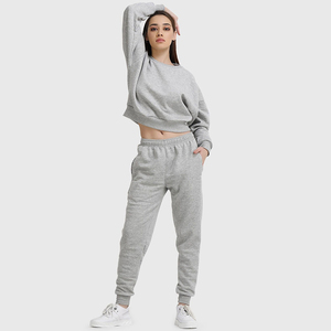 Nardon Apparel Venta caliente Mujeres Pantalones de chándal y Sudadera con capucha Conjunto Zip up Jogger Recortada Sudadera con capucha Conjuntos Mujeres Jogging Trajes - Product Image 3
