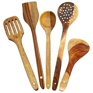 Stylish Wooden Spatula <b>Set</b> Non Stick <b>Cooking</b> Spoons For Kitchen Crockery <b>Set</b> Of 5 Spoon kitchenware Dinner Serving Tabletop <b>set</b> - Product Image 2