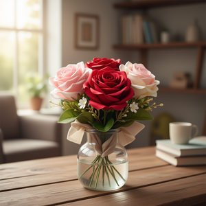 Ramo de Flores Artificiales con 3 Rosas Llévame a Casa - Product Image 3