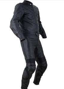 Combinaison de course en cuir de vache teint en tambour pour moto, 2 pièces - Product Image 2
