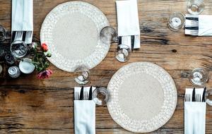 Luxury Handcrafted <b>Glass</b> Beads Eco-Friendly Rectangle Placemats for Dining <b>Table</b> 14 Inch Gathering Occasional Decoration - Product Image 2