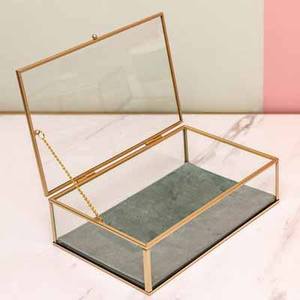 Gold Jewelry <b>Wedding</b> Gift Decorative Display <b>Keepsake</b> Engagement Mirror Pattern Box Elegant Jewelry <b>Boxes</b> for Engagement <b>Wedding</b> - Product Image 2