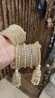 Ensemble de bracelets classiques en laiton plaqué or, éblouissants et élégants, de haute qualité, pour femmes et jeunes filles, idéal pour les mariages et événements ethniques.