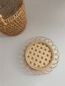 Posavasos de ratán tejido a mano con estilo al mejor precio, bebidas ecológicas para servir, mejora la decoración de la Mesa, herramienta Manual para frutas y verduras - Product Image 3