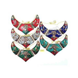 Celestial <b>Charm</b> Gold-Plated Tibetan Choker Serenity Seeker Traditional Tibetan Knot <b>Necklace</b> - Product Image 1