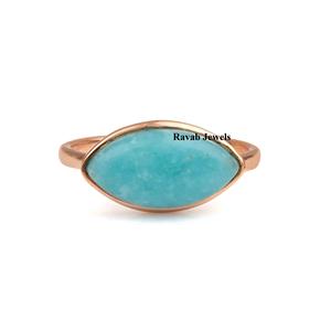 2025 naturel Smithsonite Quartz Marquise 8x16mm éternité Vermeil bague en pierres précieuses femmes Sterling 925 fabrication de bijoux en argent - Product Image 2