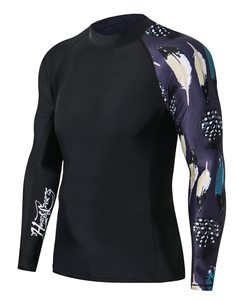 Camisa de entrenamiento de manga larga de compresión para hombre con cuello simulado, protección UV, secado rápido, ajuste ajustado, ropa para correr para Surf, natación, ropa para correr - Product Image 4