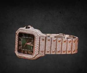 Reloj de lujo analógico de acero inoxidable personalizable con números romanos relojes mecánicos helados regalo para él - Product Image 3