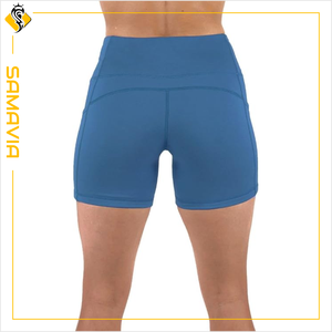 SAMAVIA Pantalones cortos de voleibol de secado rápido para mujer de alta calidad de 3 \ "Yoga Gym Training Activewear Streetwear Style Hot Shorts Pocket - Product Image 4