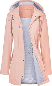 Trenchs à capuche longs imperméables pour femmes Veste de voyage coupe-vent pour toutes les saisons. - Product Image 4