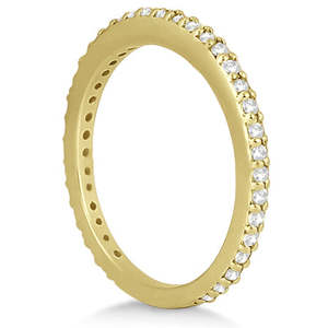 Bague de mariage romantique en or jaune 14 carats avec pavé de diamants éternels de 0,55 ct, taille émeraude et taille ovale, bijoux fins, certificat IGI - Product Image 2