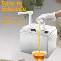 Pompe à sauce SS + PP de qualité commerciale, distributeur de ketchup de sauce à montage sur table anti-corrosion pour la vente en gros de buffet de restaurant de cuisine