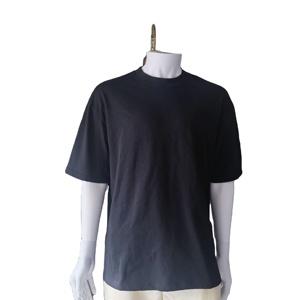 T-shirt à manches courtes pour homme, coupe ajustée, épaules tombantes, col montant, polyester/coton 250 g/m², uni, impression personnalisée de luxe, haute qualité - Product Image 1