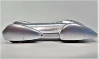 Coche de Carreras de Aluminio Rekordwagen Plateado, Modelo Art Deco Fundido a Presión, Coche Coleccionable a Escala, Decoración para el Hogar, Adorno de Mesa
