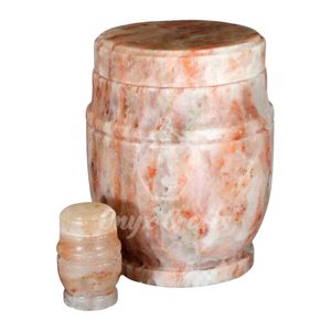 Urna de Sal del Himalaya Europea Tallada a Mano con Textura Acanalada, Piedra Rosa Natural Biodegradable, Contenedor de Cremación para Dispersión en el Océano - Product Image 6