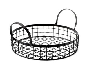 Elegant Black Metal <b>Round</b> Iron Fruit Bowl <b>Storage</b> <b>Basket</b> Stylish Wire Design for Home Organization - Product Image 4