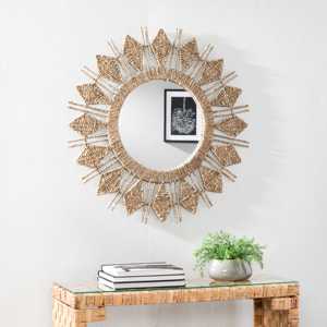 Mejor colección yute Seagrass espejos marco luz pared salón espejo personalizar paquete comedor muebles - Product Image 5