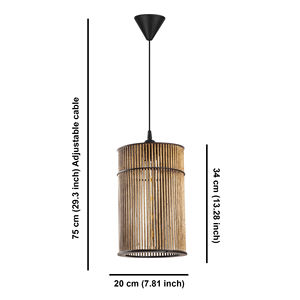 Vente en gros 220V pendentif en bambou grand abat-jour en bois Design rustique moderne hauteur réglable pour l'éclairage de la salle à manger de l'hôtel bureau à domicile - Product Image 1