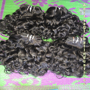 Extensions de cheveux indiens bouclés pour bébé, double trame, cheveux bruts non traités, cheveux de temple, extensions de cheveux d'un seul donneur - Product Image 2