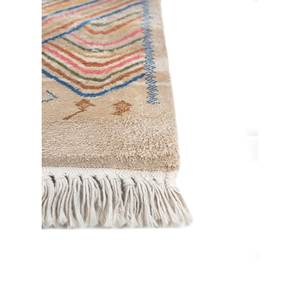 Tapis en soie noué à la main Manchaha Ivory, motif géométrique, tapis de salon, tapis rectangulaire pour couloir, design patchwork puzzle - LUV-550 - Product Image 4