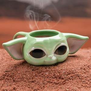 Modern 3D Baby Yoda Design Ceramic <b>Cup</b> 200ml Teacup Lid Microwave Safe Stocked for Business Gifts Personal Use Mandalorian Mug - Product Image 4