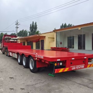 <span class=keywords><strong>Conteneur</strong></span> d'expédition 40ft 50 tonnes Semi-remorque à plat 3 essieux Remorque de camion à plat à <span class=keywords><strong>vendre</strong></span> - Product Image 3