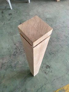 Poste de Escalera de Madera Maciza de Roble Rojo Resistente a la Humedad, Directo de Fábrica |   Barandilla de Columna Cuadrada para Villa Tradicional Ecológica - Product Image 4