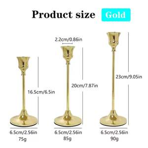 Portavelas sin Llama de Diseño en Oro y Plata |   Soporte de Brazo y Pilar de Aluminio para Eventos Navideños y del Hogar, Hecho a Mano - Product Image 3