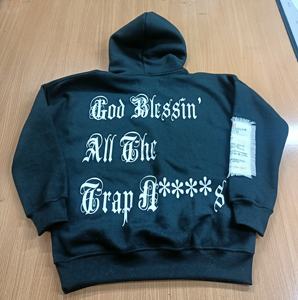 Basics coton mélangé surdimensionné polaire sweat à capuche bouffant impression en détresse broderie sweats à capuche hommes sweat-shirts fabricant - Product Image 5