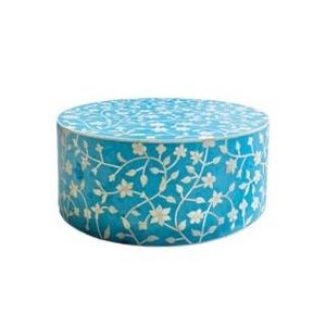 Taburete de mesa de centro sólido de forma redonda de alta calidad en incrustaciones de hueso fiestas interiores sala de estar mesa de centro decorativa para el hogar - Product Image 5