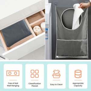 Bolsa de Almacenamiento Colgante Personalizable de Tela Oxford Resistente, Diseño Funcional Plegable Azul para Ropa, Joyería y Uso en el Baño - Product Image 5