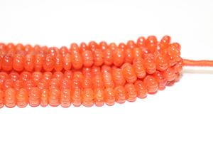 Natural Hand-Carved <b>Carnelian</b> Gemstones Smooth Melon Shape 8-9mm 17-inch Beads for Jewelry Making Loose Strands Pendant <b>Bracelet</b> - Product Image 4