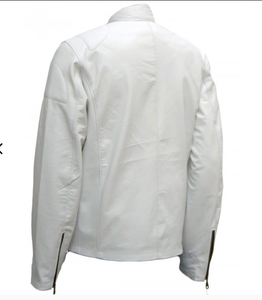 Men's <b>Real</b> <b>Leather</b> <b>Jacket</b> Slim Fit Stand Collar with Anti-Wind Motorcycle Lapel Diagonal Zipper Design Fashionable Winter Coat - Product Image 2