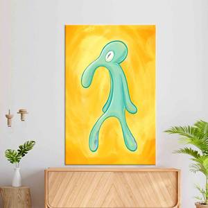 Impression sur toile Bold Squidward : Art mural moderne, Décoration vibrante, TOILE ENROBÉE - Product Image 1