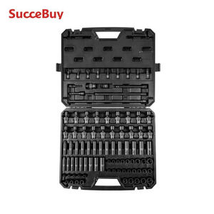 Set di chiavi a impatto da 1/2 e 3/8 pollici, 13/23/33/34/48/65/90 pezzi, cromate, SAE, metriche, quadrate, Torx, esagonali per manutenzione, personalizzabili OEM - Product Image 1