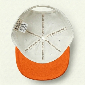 Premium Custom 6 Panel Flat Bill <b>Snapback</b> <b>Cap</b> Sports Fashion Sunset Inspired Orange Brim Canvas 3D Embroidery Private Label OEM - Product Image 3