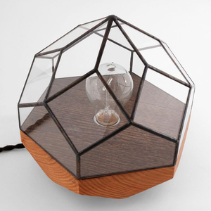 Terrario de cristal con marco de hierro geométrico al por mayor de fábrica de lujo único con acabado negro para mesa de exhibición de plantas suculentas - Product Image 3