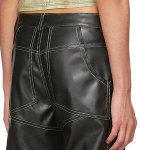 Pantalones de cuero de nuevo estilo para hombre, ajustados, de Color sólido, de alta calidad, de cintura media, transpirables, ligeros para invierno, pantalones de cuero para hombre - Product Image 6