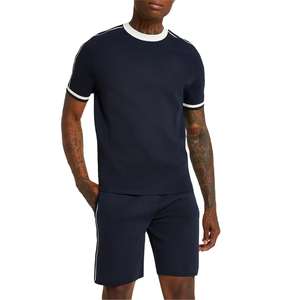 Conjunto de Camiseta y Pantalones Cortos Casuales de Verano para Hombre al por Mayor, Logotipo de Marca Personalizado, Corte Ajustado, Transpirable, Poliéster/Algodón, Tallas Personalizadas - Product Image 6