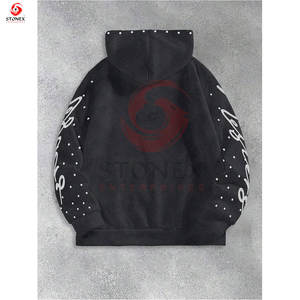 Sweats à capuche brodés à fermeture éclair fabriqués directement en usine Techniques d'impression de strass personnalisés Tarifs bon marché PK Tendance Hommes - Product Image 2
