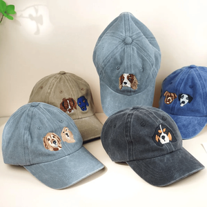 Gorras y Sombreros con Diseño Navideño, Gorras de Mezclilla Lavada, 5 y 6 Paneles, Gorra de Béisbol Bordada Personalizada con Etiqueta Tejida - Product Image 1