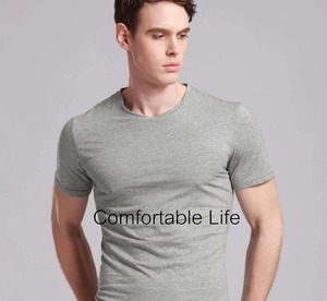 T-shirt pour hommes personnalisé Gym Fitness coton Spandex séchage rapide respirant hommes Designer course T-shirt sport col rond - Product Image 5